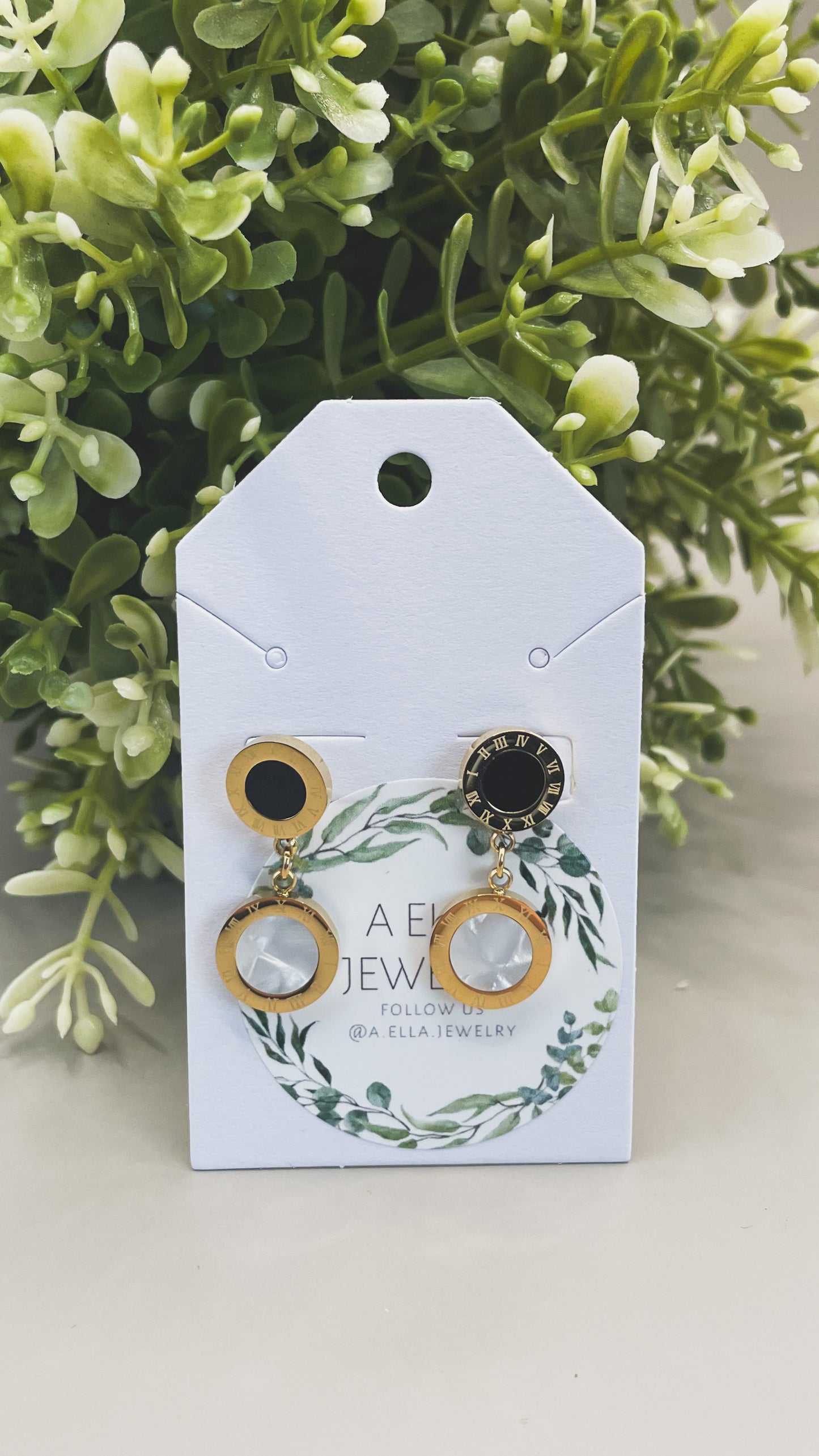 Noelle | Black and White Earrings