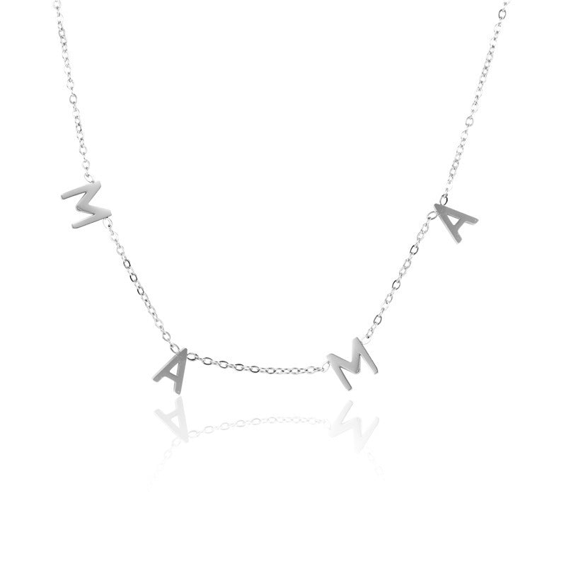 Dangling Letter MAMA Necklace