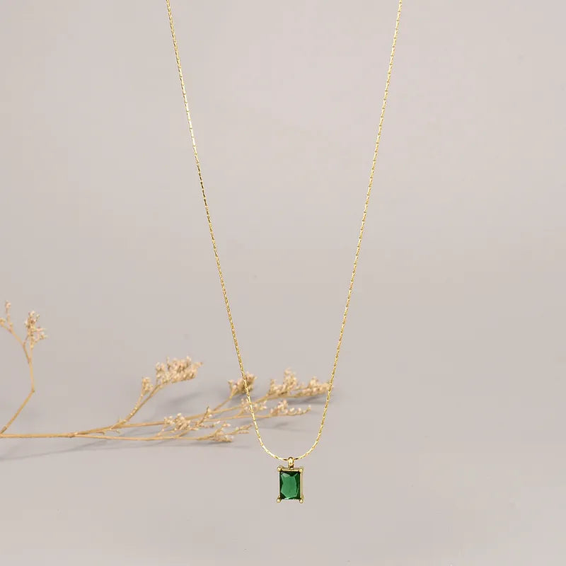 Larisa | Square CZ Pendant Necklace
