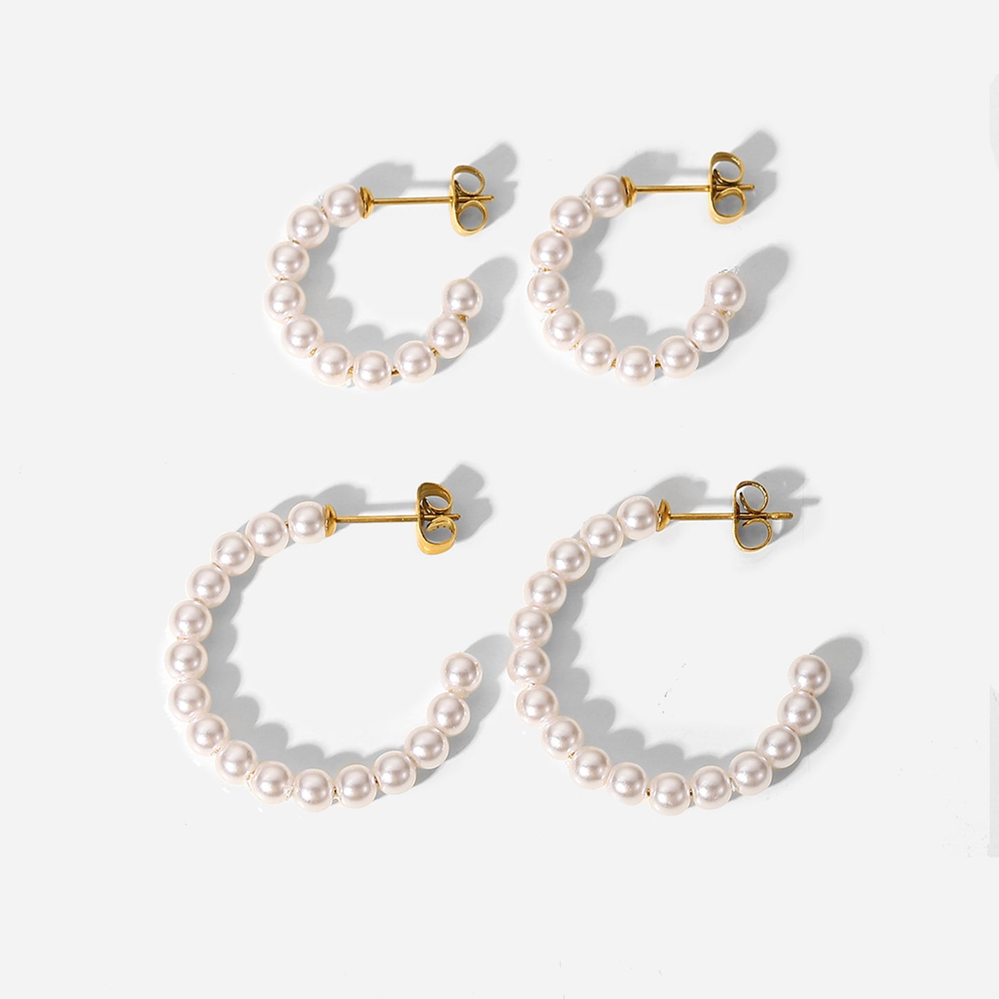 Stella | Pearl C-Shape Earrings
