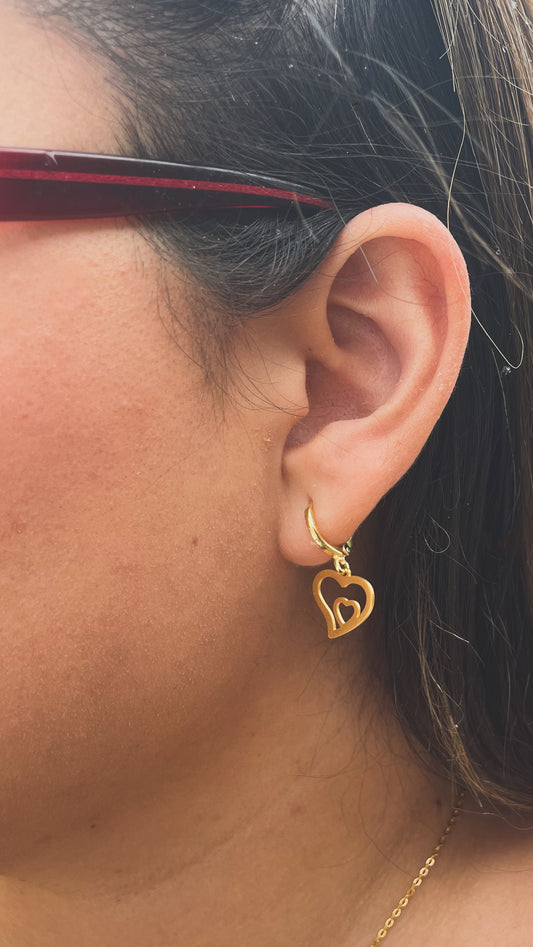 Be Mine | Double Heart Huggie Earrings