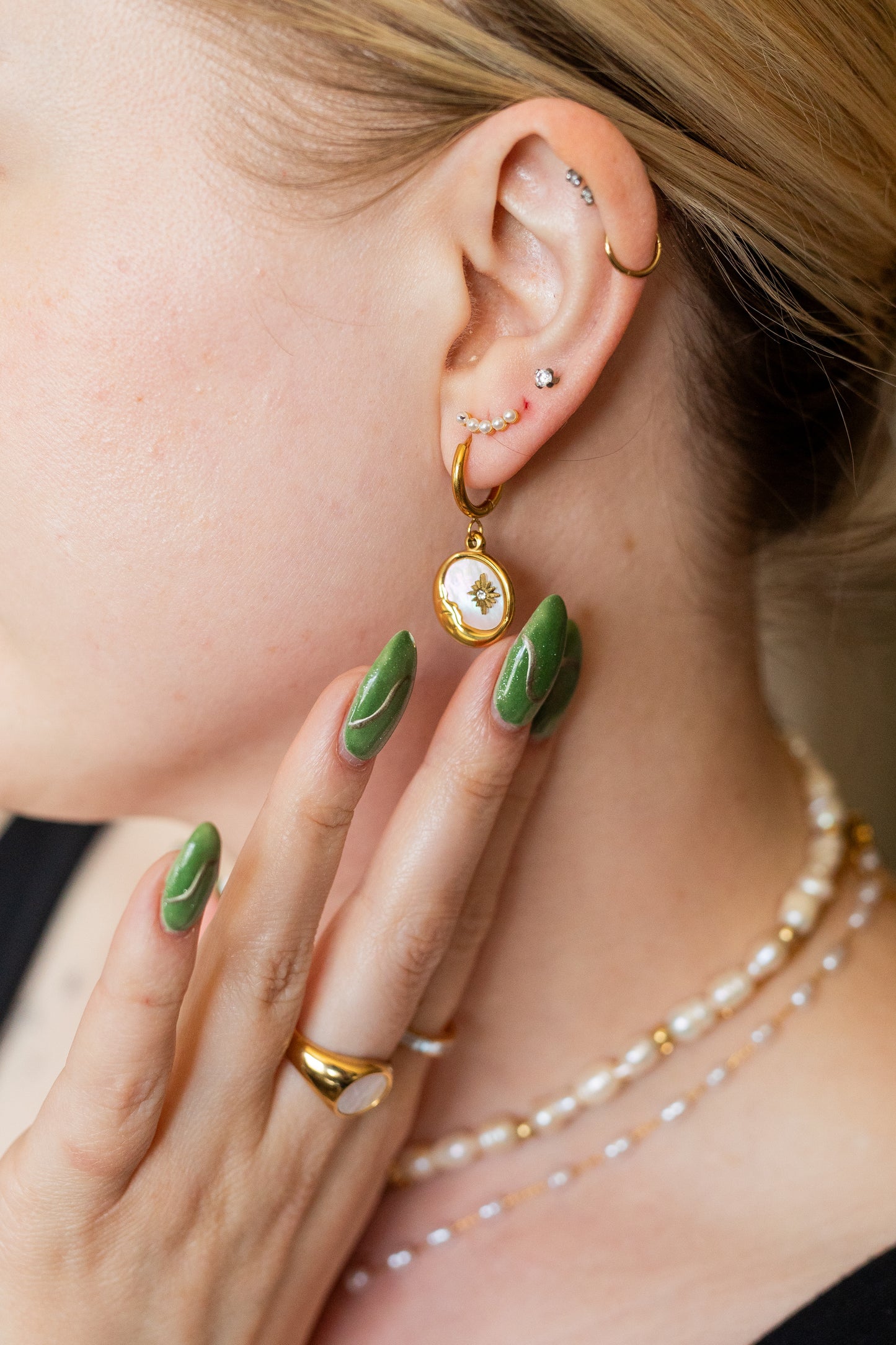 Sol | Moon & Star Pendant Earrings