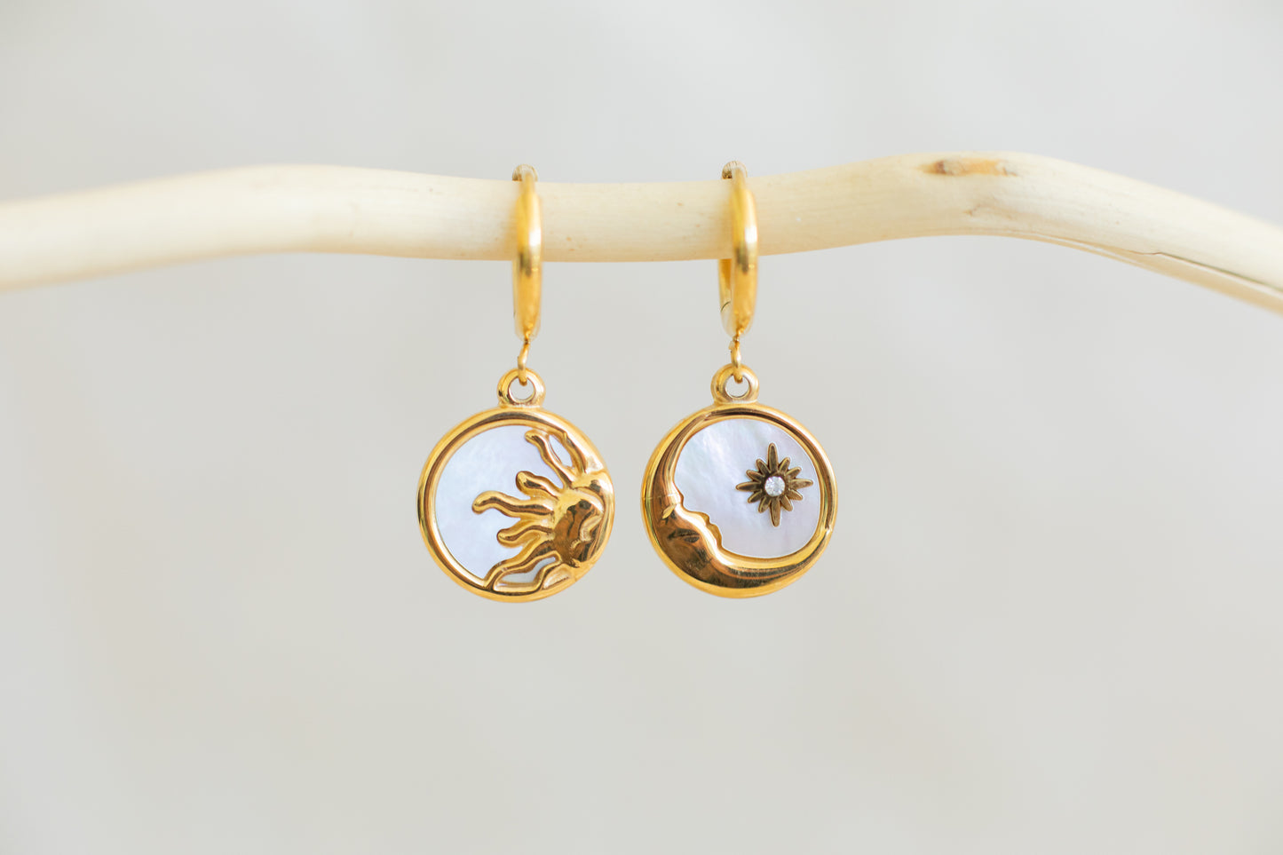 Sol | Moon & Star Pendant Earrings