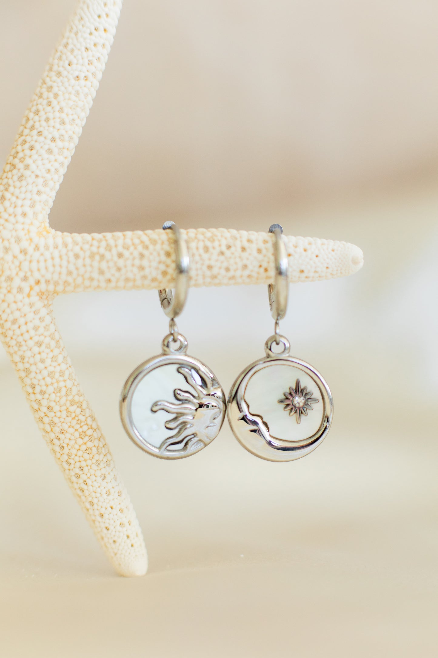 Sol | Moon & Star Pendant Earrings