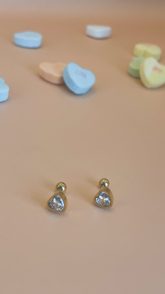 Je t'aime | Diamond Heart Screw Back