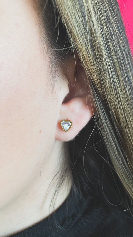 Je t'aime | Diamond Heart Screw Back