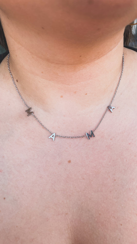 Dangling Letter MAMA Necklace