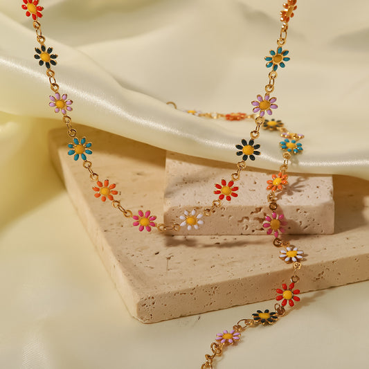 Daisy | Daisy Chain Necklace (Colorful and White)
