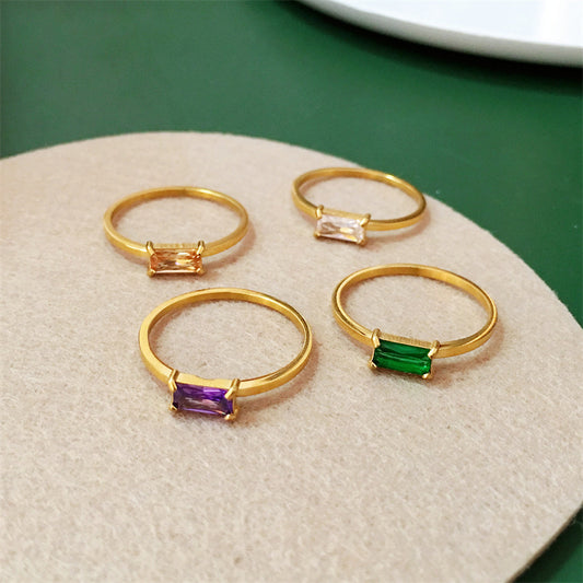 Brisa Ring | Thin Gold Ring with CZ