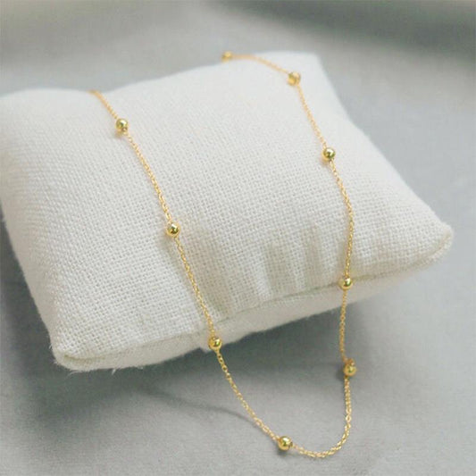 Nancy | Gold Thin Beaded Chain