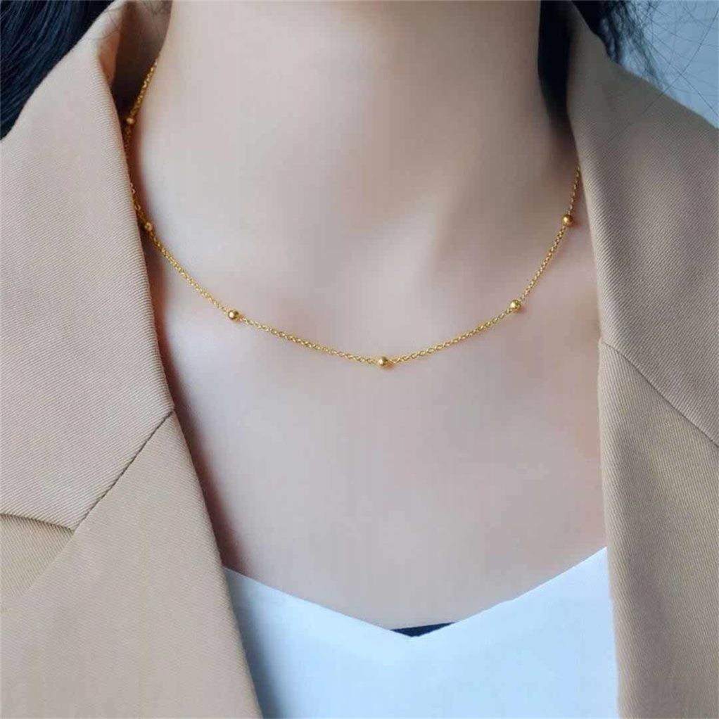 Nancy | Gold Thin Beaded Chain