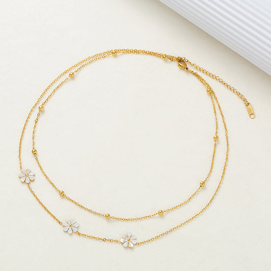 Bellis | Double Layer Daisy Necklace