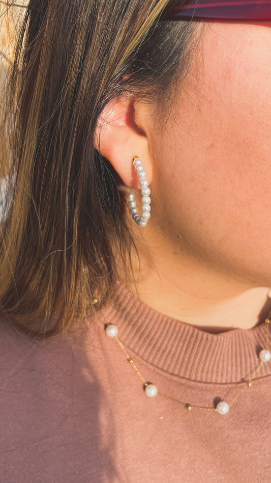 Stella | Pearl C-Shape Earrings