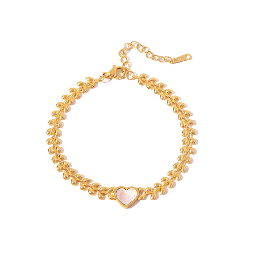 Valentine | White Shell Heart Bracelet
