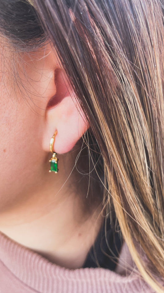Brisa Earring | Square CZ Huggie Earrings